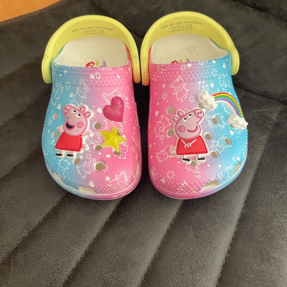 CROCS Kids Shoes - Pink and Blue Peppa Design